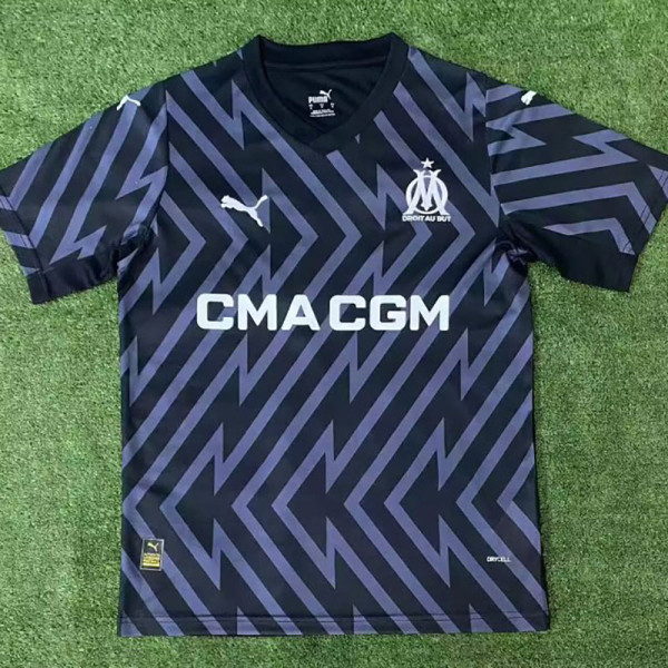 23-24 Marseille Black Grey GoalKeeper Fans Soccer Jersey