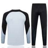 23-24 BAR Gray Black Half Pull Tracksuit #B756 (半拉链)(领口红蓝)