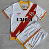 23-24 Rayo Vallecano Home Kids Fans Soccer Jersey