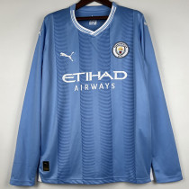 23-24 Man City Home Long Sleeve Soccer Jersey (长袖)