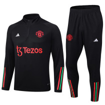 23-24 Man Utd Black Half Pull Tracksuit (半拉链)