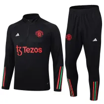 23-24 Man Utd Black Half Pull Tracksuit (半拉链)