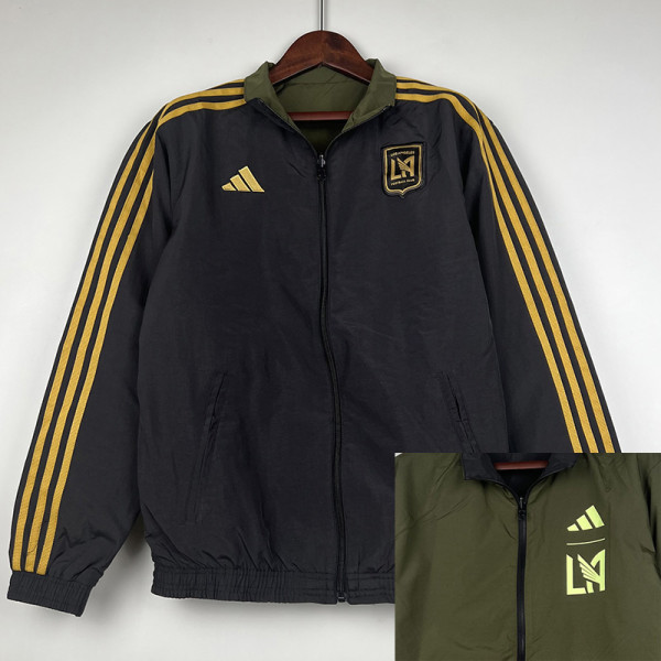 23-24 Los Angeles Black & Green Double Sided Windbreaker (双面风衣) 金色边