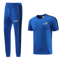 2023 PM Blue Short-sleeved Trouser Suit #PJ01