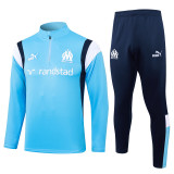 23-24 Marseille Azure Half Pull Tracksuit #B745(半拉链)