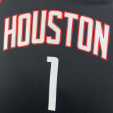 23-24 Rockets McGRADY #1 Black Top Quality Hot Pressing NBA Jersey (Trapeze Edition)飞人版