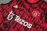 23-24 Man Utd Red Black Tank top and shorts suit