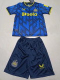 23-24 Newcastle Third Kids Soccer Jersey 带袖广告