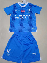 23-24 Al-Hilal Home Kids Soccer Jersey