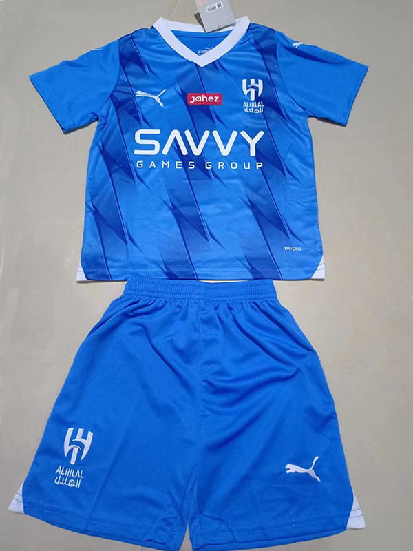 23-24 Al-Hilal Home Kids Soccer Jersey