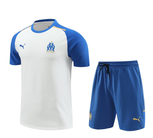 23-24 Marseille White Training Short Suit (100%Cotton)纯棉