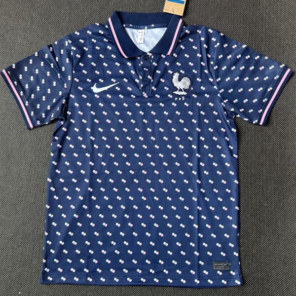 21-23 France Royal Blue Classic Polo Short Sleeve (花点)