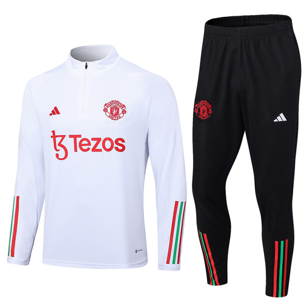 23-24 Man Utd White Half Pull Tracksuit (半拉链)