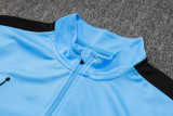 23-24 PSG Jordan Light Blue Kids Half Pull Tracksuit #E788 (童装)(半拉链)