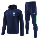 23-24 Brazil Royal Blue Hoodie Jacket Tracksuit