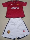 23-24 Man Utd Home Kids Soccer Jersey