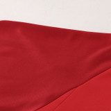 2023 AD Red Half Pull Tracksuit #AB05 (半拉链)