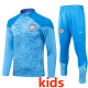 23-24 Man City Sky Blue Kids Half Pull Tracksuit (童装)(半拉链)