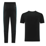 2023 AD02 Black Blue Short-sleeved Trouser Suit
