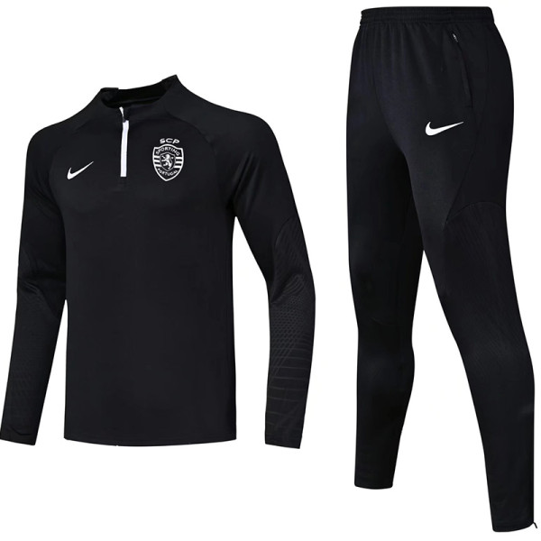 23-24 Sporting Lisbon Black Half Pull Tracksuit (半拉链)