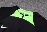 23-24 LIV Black Half Pull Tracksuit (绿领半拉链)