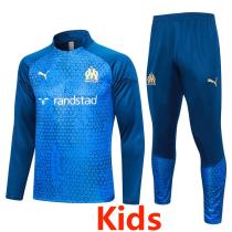 23-24 Marseille Blue Kids Half Pull Tracksuit #E697 (童装)(半拉链)