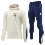 23-24 Italy Beige Hoodie Jacket Tracksuit
