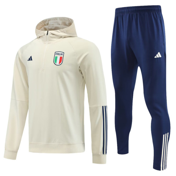 23-24 Italy Beige Hoodie Jacket Tracksuit