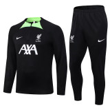 23-24 LIV Black Half Pull Tracksuit (绿领半拉链)