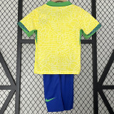 24-25 Brazil Home Kids Soccer Jersey