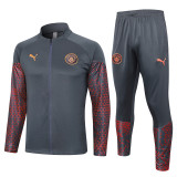 23-24 Man City Grey Jacket Tracksuit #A688(半拉链)
