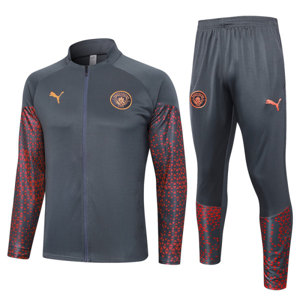 23-24 Man City Grey Jacket Tracksuit #A688(半拉链)