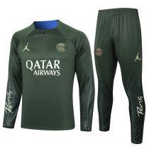23-24 PSG Jordan Dark Green Half Pull Tracksuit #B784(半拉链)
