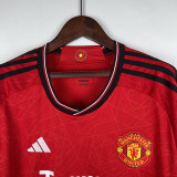 23-24 Man Utd Home Long Sleeve Soccer Jersey (长袖)