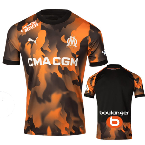 23-24 Marseille Third Fans Soccer Jersey (Print all Sponsor)