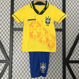 1994 Brazil Home Kids Retro Soccer Jersey