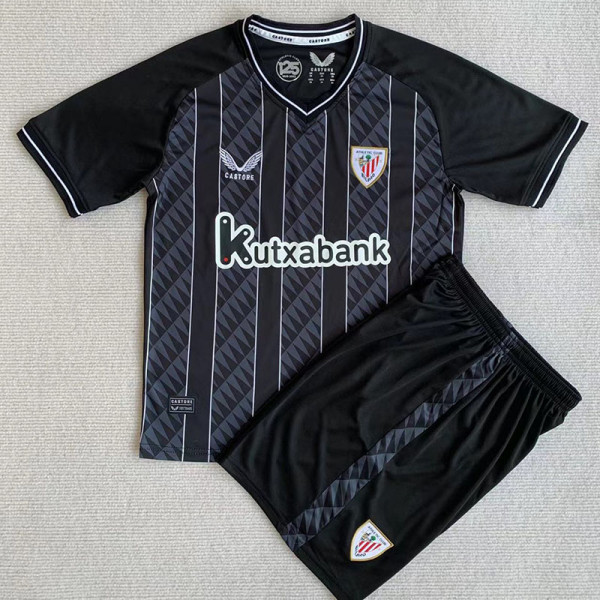 23-24 Bilbao Black GoalKeeper Kids Soccer Jersey