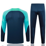 23-24 BAR Royal Blue Kids Half Pull Tracksuit #E728(童装) (半拉链)