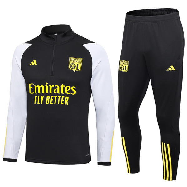 23-24 Lyon Black Half Pull Tracksuit (半拉链)