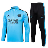 23-24 PSG Jordan Light Blue Half Pull Tracksuit #B782(半拉链)