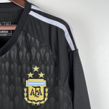 2023 Argentina Black GoalKeeper Long Sleeve Soccer Jersey (长袖)