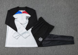 23-24 BAR Light Grey Kids Half Pull Tracksuit #E727(童装) (半拉链)(领口红蓝)