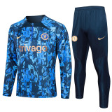 23-24 CHE Fancy Blue Half Pull Tracksuit #B737(半拉链)