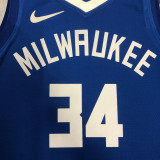 22-23 BUCKS ANTETOKOUNMPO #34 Blue City Edition Top Quality Hot Pressing NBA Jersey