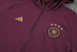 23-24 Germany Dark Red Hoodie Jacket Tracksuit