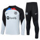 23-24 BAR Gray Black Half Pull Tracksuit #B756 (半拉链)(领口红蓝)