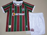 23-24 Fluminense Home Kids Soccer Jersey