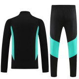 23-24 Man Utd Black Green Half Pull Tracksuit (半拉链)