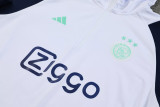 23-24 Ajax White Hoodie Jacket Tracksuit