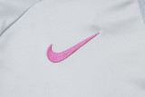 23-24 PSG Jordan Light Gray Half Pull Tracksuit #B780(半拉链)(袖子荧光绿)